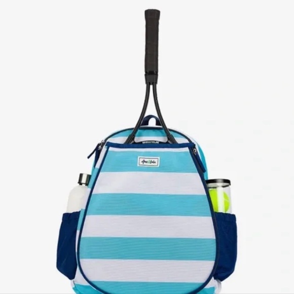 Ame and Lulu Game On Tennis Backpack Marine GTBP215 Nylon Padded Shoulders New - Picture 13 of 14